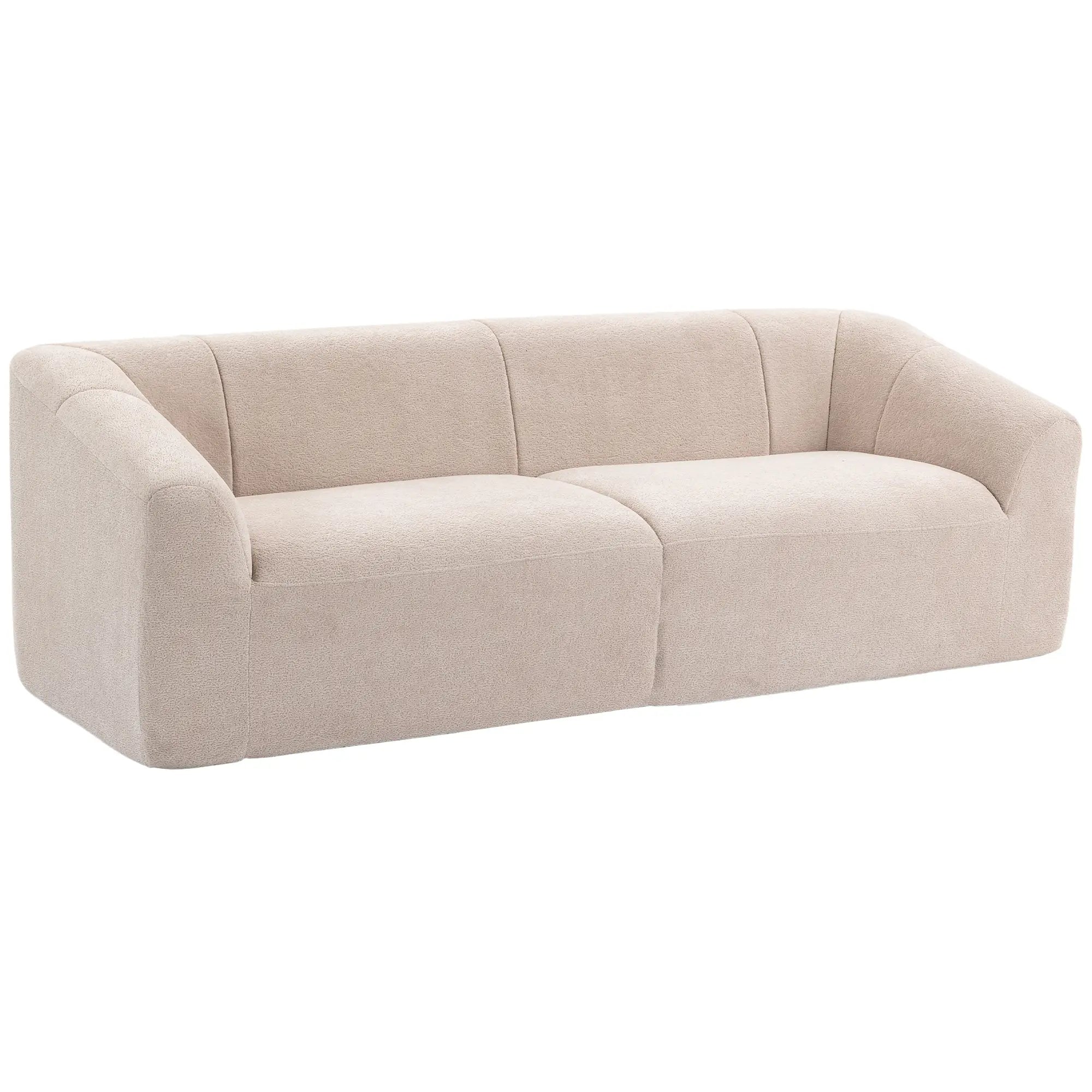 3-Seater Chenille Cloud Couch, Beige 3-Seater Sofas Beige at Gallery Canada