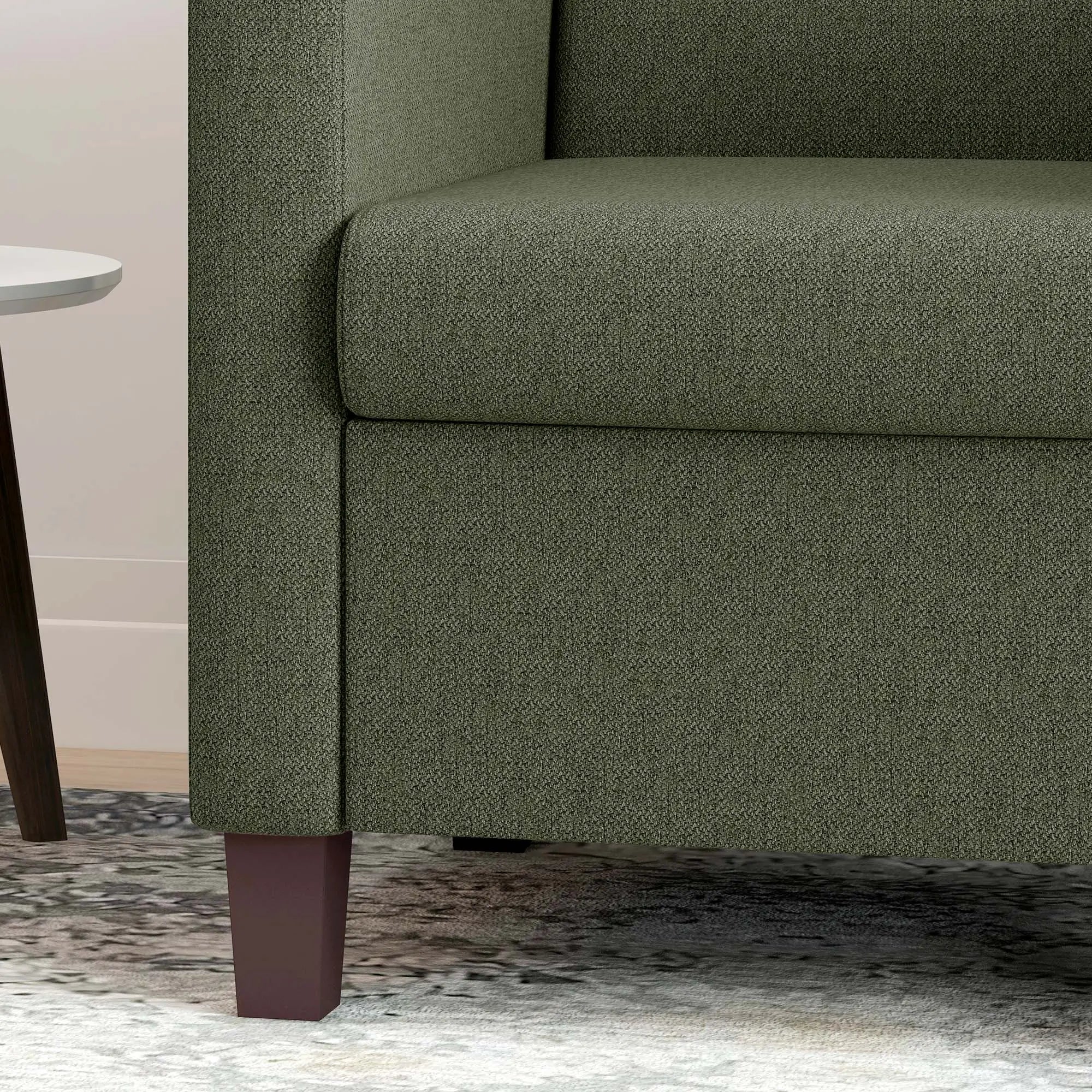 Modern Fabric Accent Chair, Seat Cushion, Non-Slip Pads, Dark Green Accent Chairs at Gallery Canada