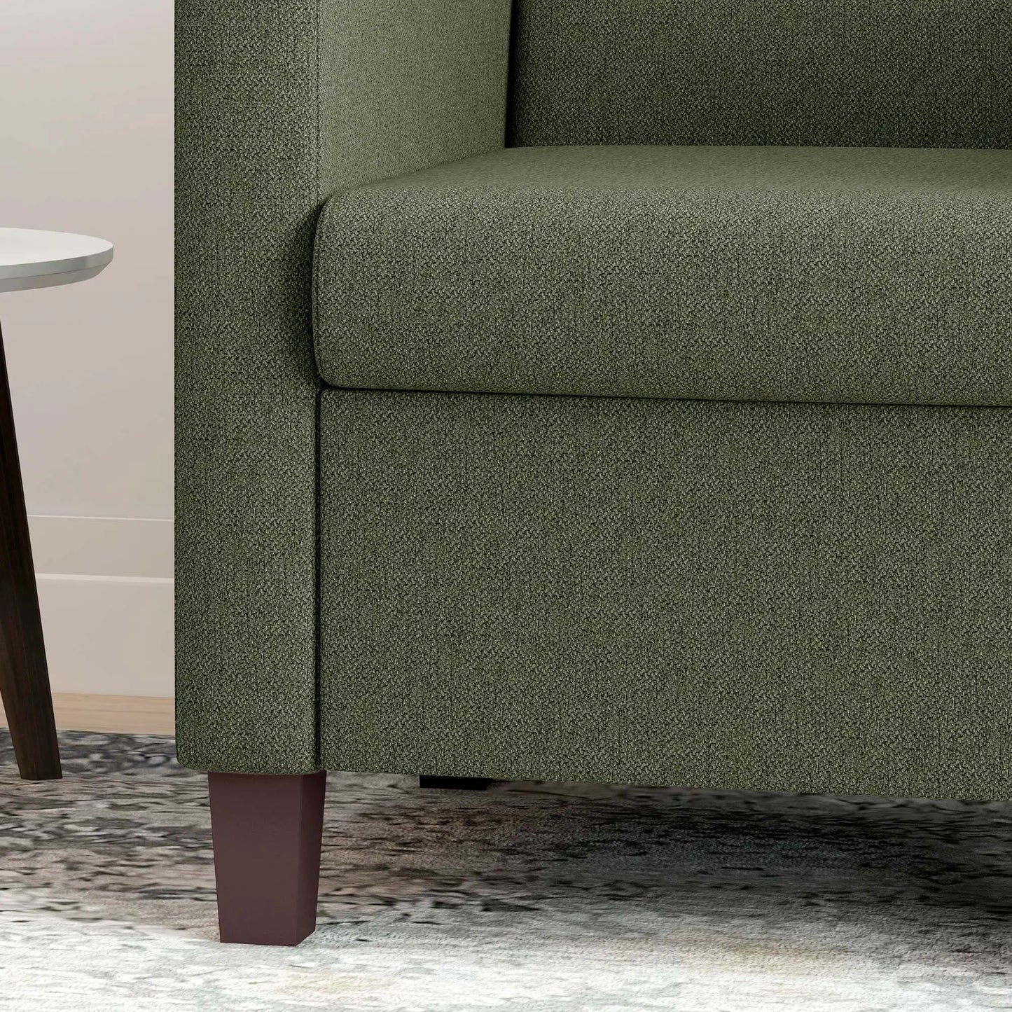 Modern Fabric Accent Chair, Seat Cushion, Non-Slip Pads, Dark Green Accent Chairs at Gallery Canada