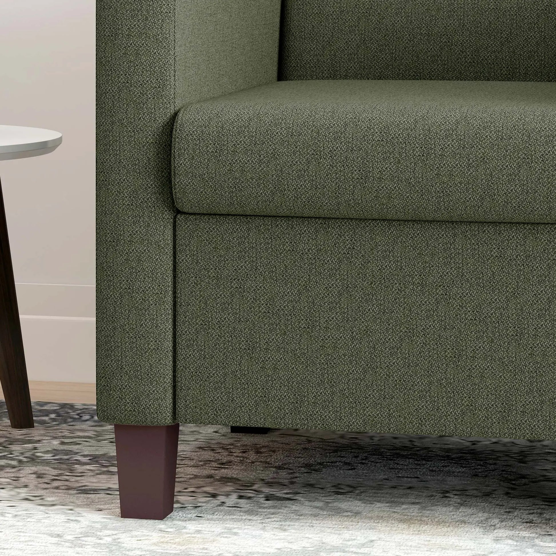Modern Fabric Accent Chair, Seat Cushion, Non-Slip Pads, Dark Green Accent Chairs at Gallery Canada