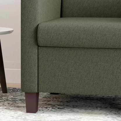 Modern Fabric Accent Chair, Seat Cushion, Non-Slip Pads, Dark Green Accent Chairs at Gallery Canada