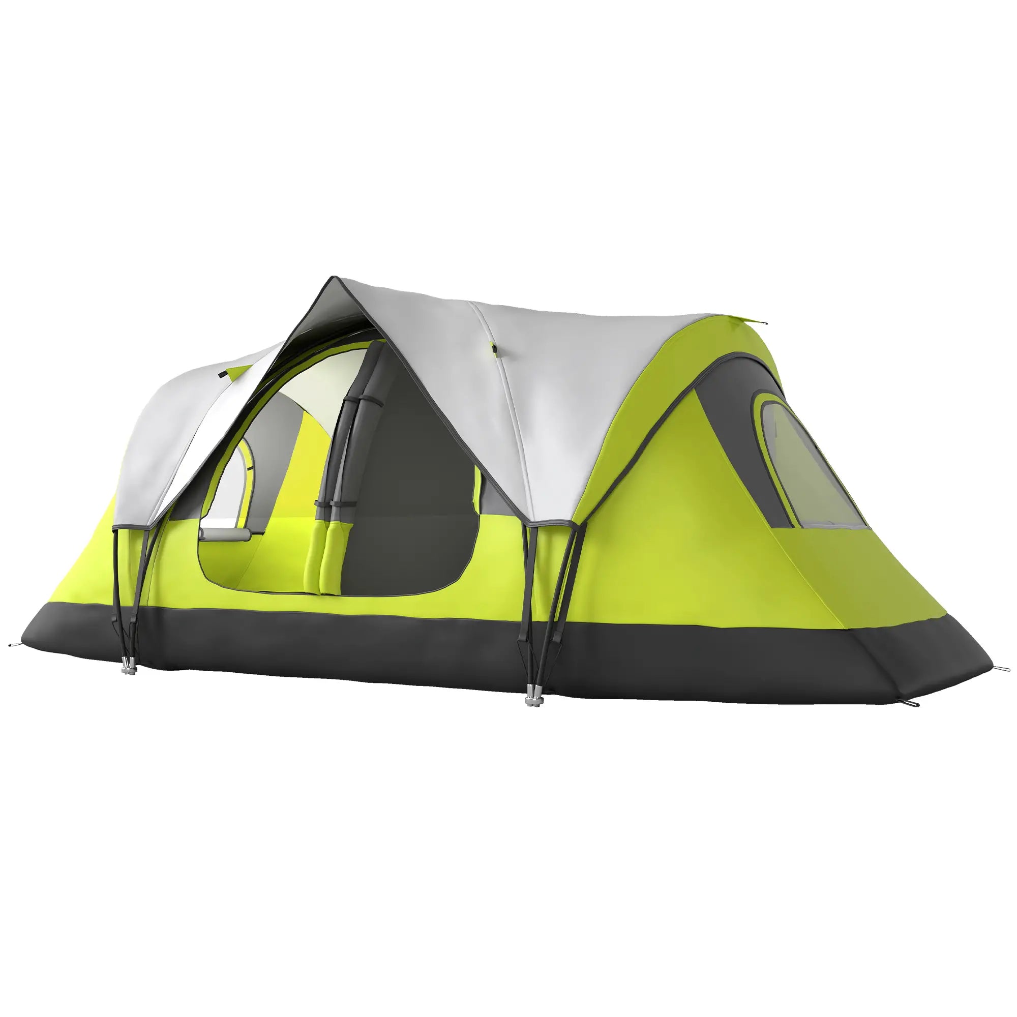 6-8 Person Camping Tent, 2000mm Waterproof Rainfly, Carry Bag, Green Camping Tents Green at Gallery Canada