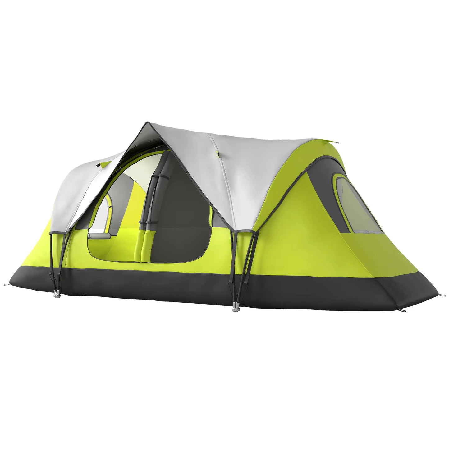 6-8 Person Camping Tent, 2000mm Waterproof Rainfly, Carry Bag, Green Camping Tents Green at Gallery Canada