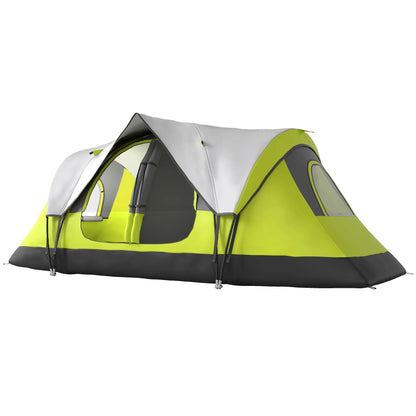 6-8 Person Camping Tent, 2000mm Waterproof Rainfly, Carry Bag, Green Camping Tents Green at Gallery Canada
