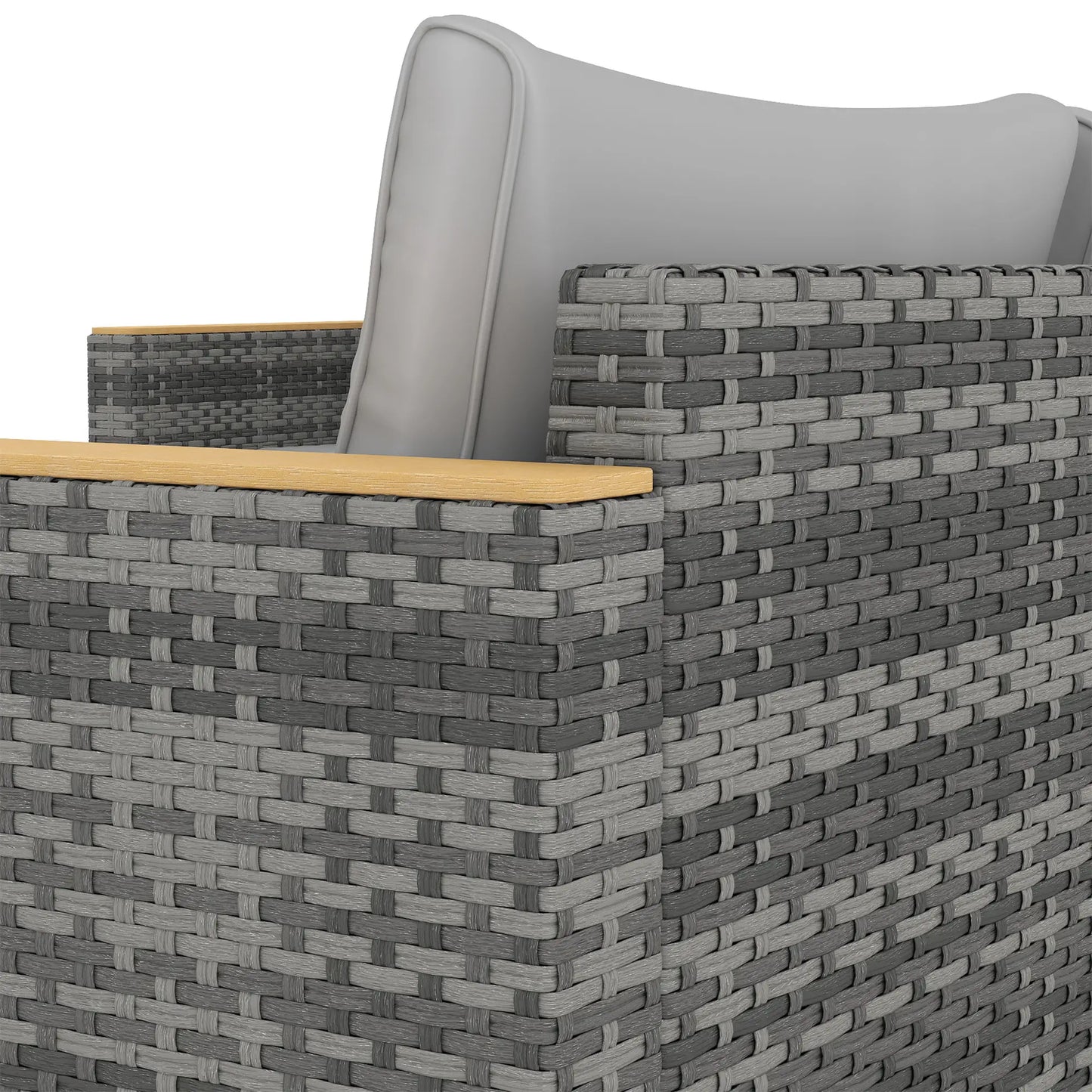 L-Shaped Wicker Patio Furniture Set, 7 Piece, Light Grey Patio Furniture Sets at Gallery Canada