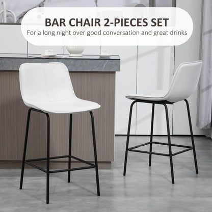 Upholstered Counter Height Bar Stools, Set of 2, Steel Legs Bar Stools at Gallery Canada
