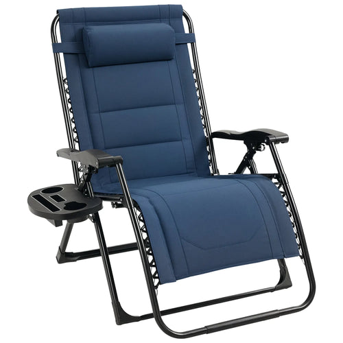 Zero Gravity Lounger Chair, Padded, 400 LBS Capacity, Blue
