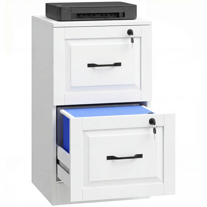2 Drawer File Cabinet With Lock, Vertical Filing Cabinet, White Office Cabinets & Cupboards at Gallery Canada