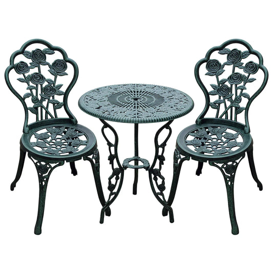 3-Piece Patio Bistro Set, Table and Chairs, Antique Green, Green Bistro Sets Antique Green at Gallery Canada