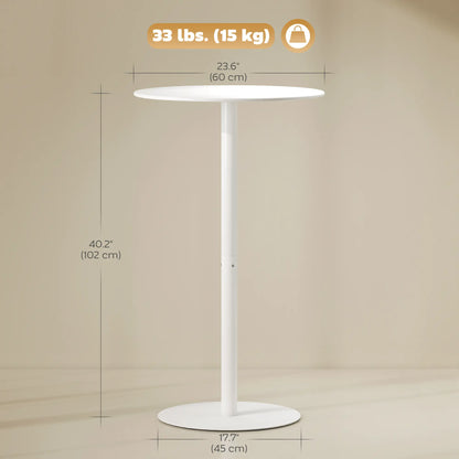 Round Bar Table for 2, Steel Frame, Easy Assembly, White Bar Tables at Gallery Canada