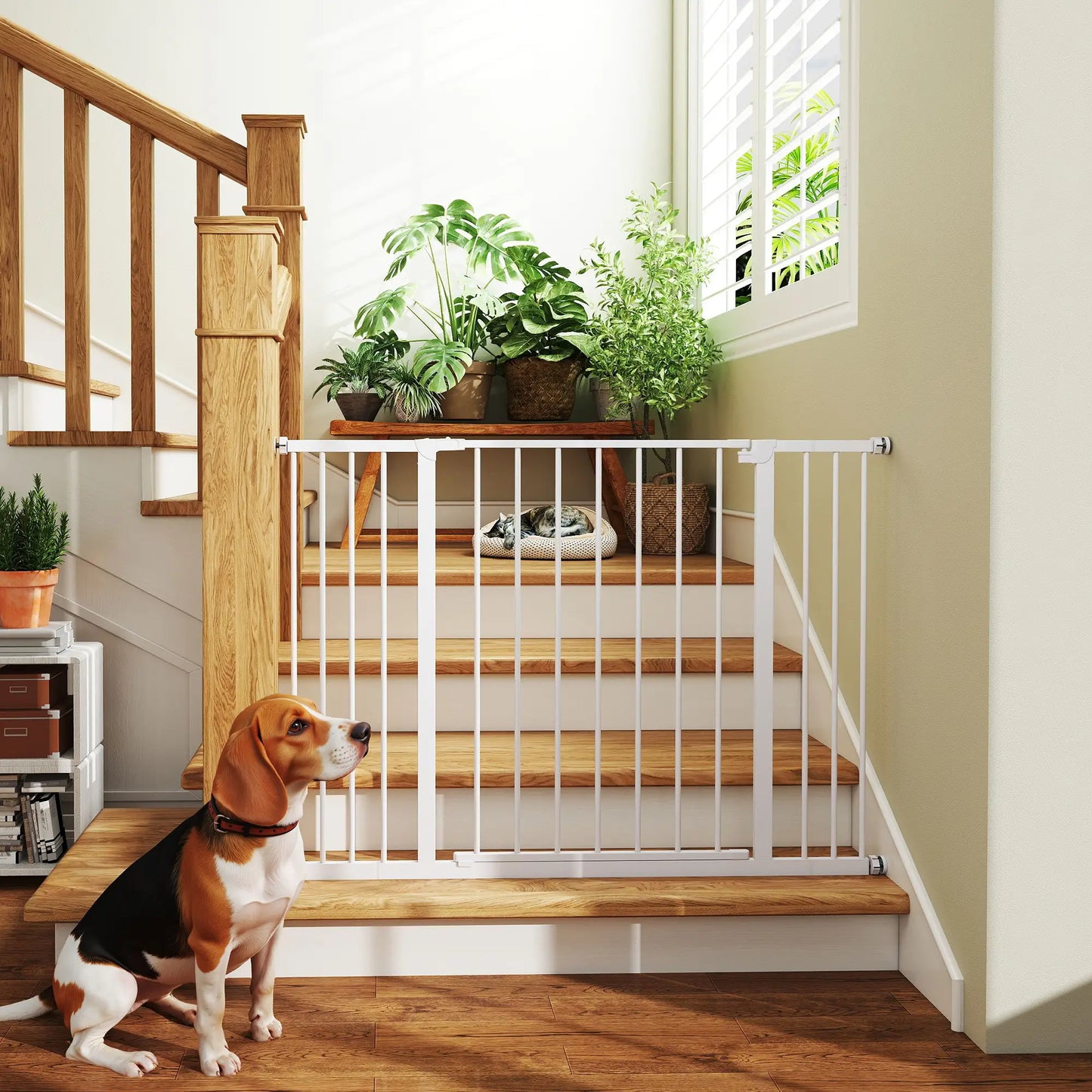 Pressure Fit Dog Gate, 29.9''-42.1'' Width, White Houses, Kennels & Pens at Gallery Canada