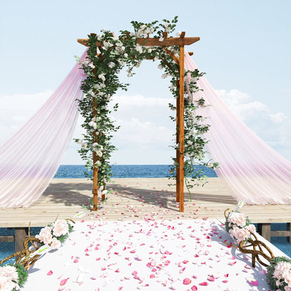 79" Arched Plant Trellis, Pergola Style Roof, Fir Wood Frame Garden Arches at Gallery Canada