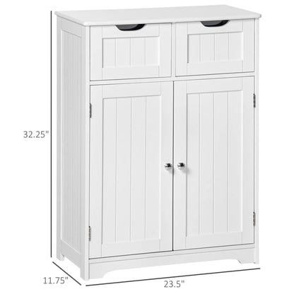 Bathroom Storage Cabinet, 2 Drawers, Adjustable Shelf, White Bathroom Cabinets at Gallery Canada