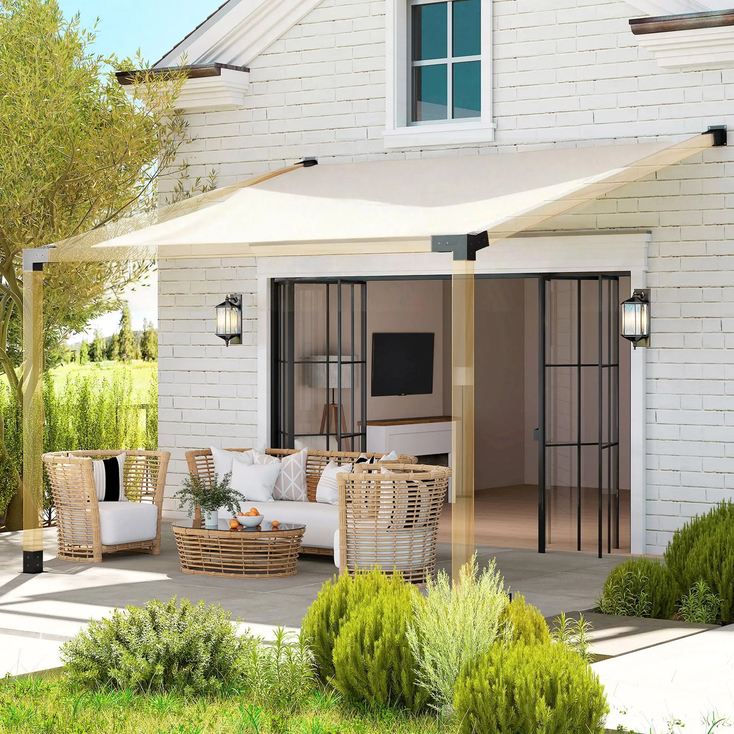 15° Slanted Pergola Bracket Kit, 3.6" X 3.6" Lumber, Black Pergolas at Gallery Canada