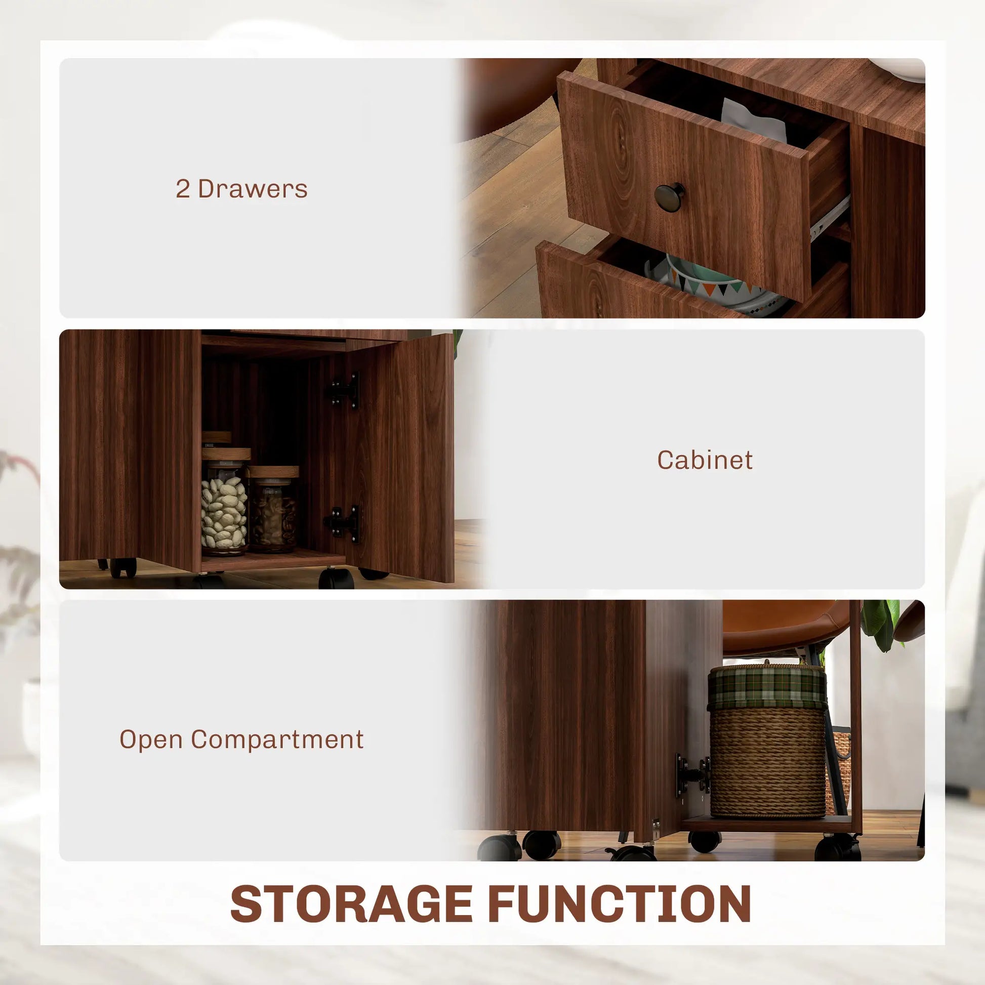 Drop Leaf Dining Table, Mobile Folding Table With Drawers, Brown Bar Tables & Dining Tables at Gallery Canada