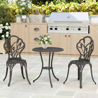 3PCs Patio Bistro Set, Cast Aluminum Table and Chairs, Bronze Bistro Sets at Gallery Canada