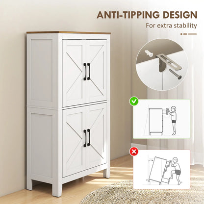 Bathroom Storage Cabinet, Barn Floor Cabinet, White