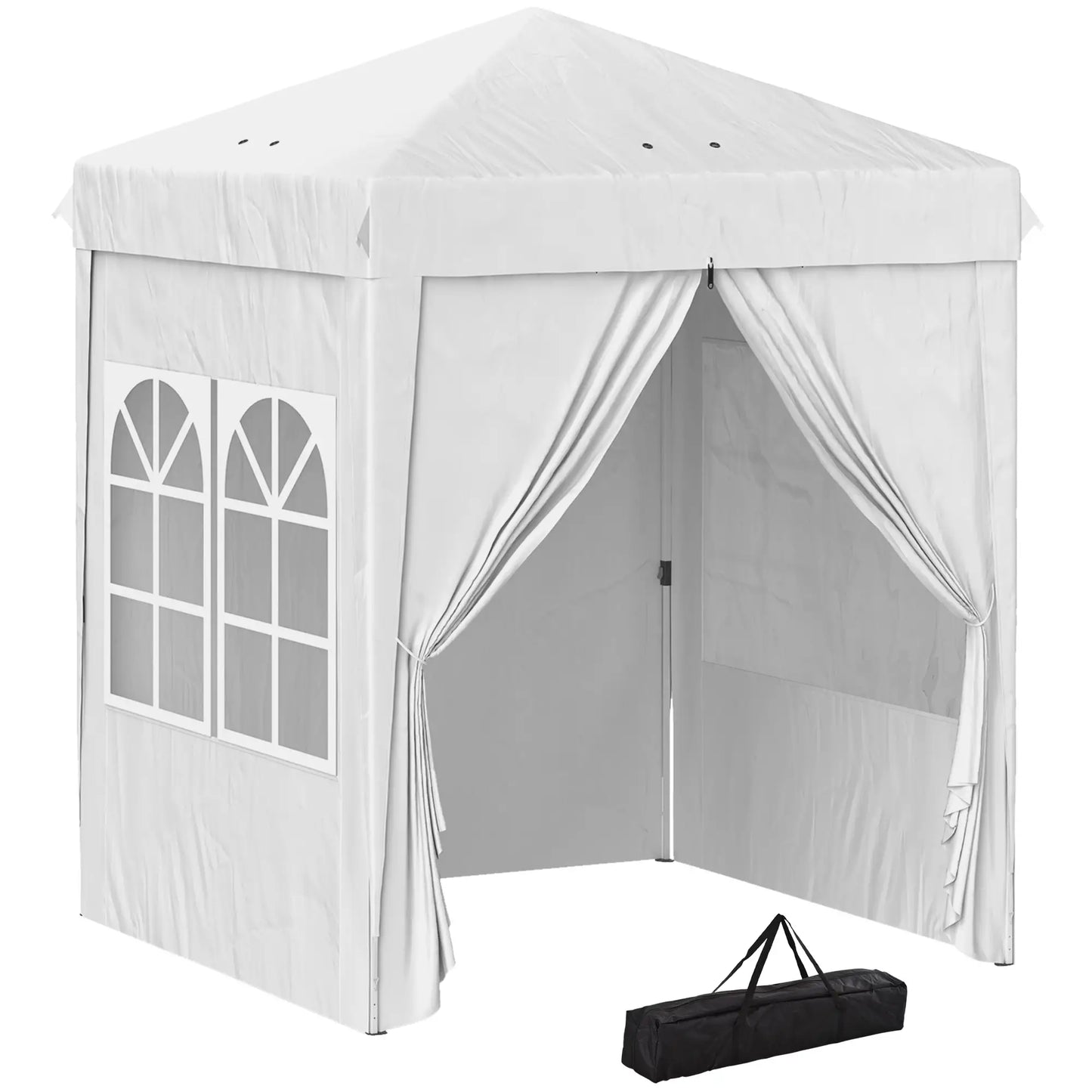 6.7' x 6.7' Pop-Up Canopy Tent, Adjustable Height, White Pop Up Canopies at Gallery Canada