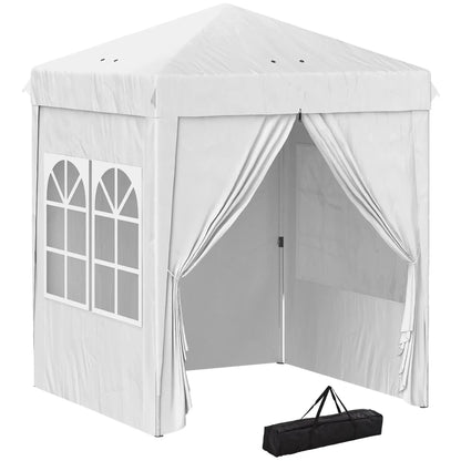 6.7' x 6.7' Pop-Up Canopy Tent, Adjustable Height, White Pop Up Canopies at Gallery Canada