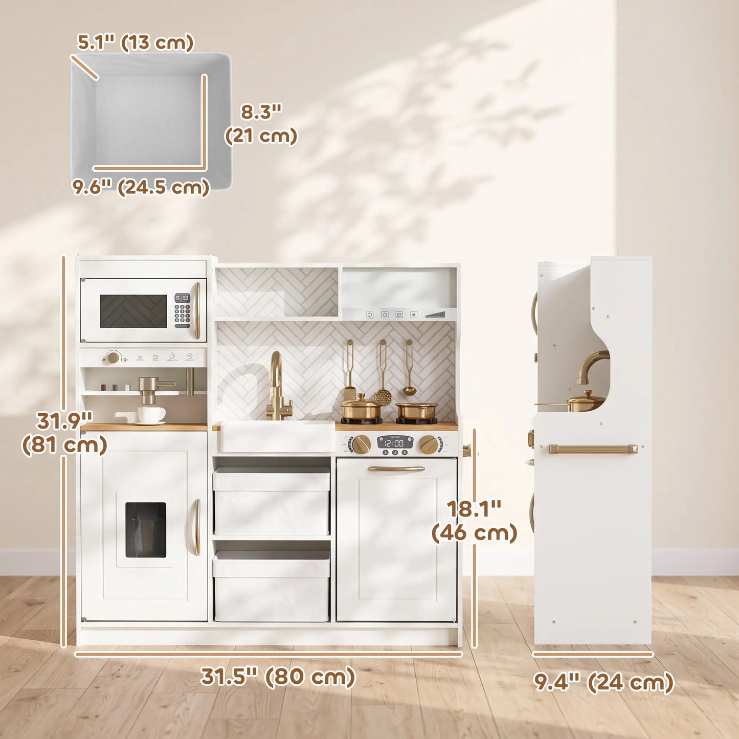 Kids Kitchen Playset With Coffee Machine, 3+, White Play Kitchen at Gallery Canada