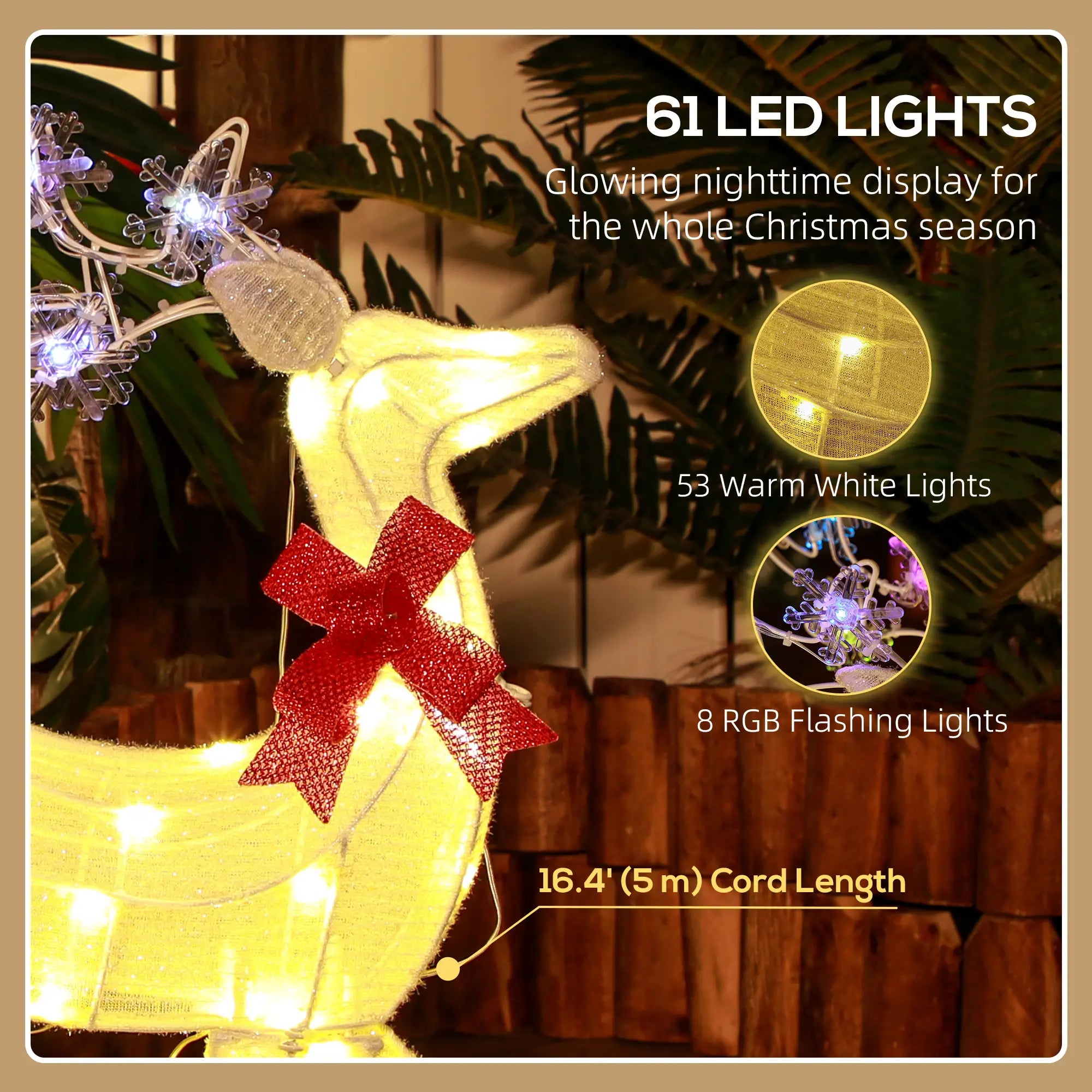 Light Up Reindeer Yard Decoration, Indoor Outdoor Garden Lawn, White Christmas Deer Lights at Gallery Canada