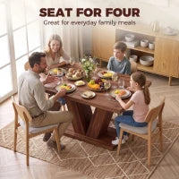 Modern Kitchen Dining Table For 4 People, Walnut