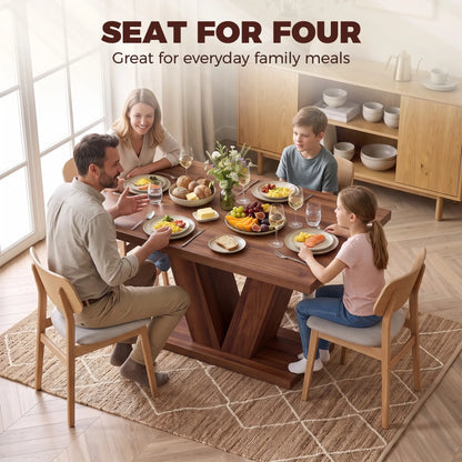 Modern Kitchen Dining Table For 4 People, Walnut