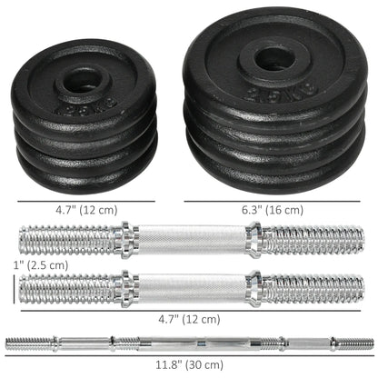 44lbs Adjustable Weight Barbell, Dumbbells Set, Non-Slip Handles, Black Dumbbells & Barbells at Gallery Canada