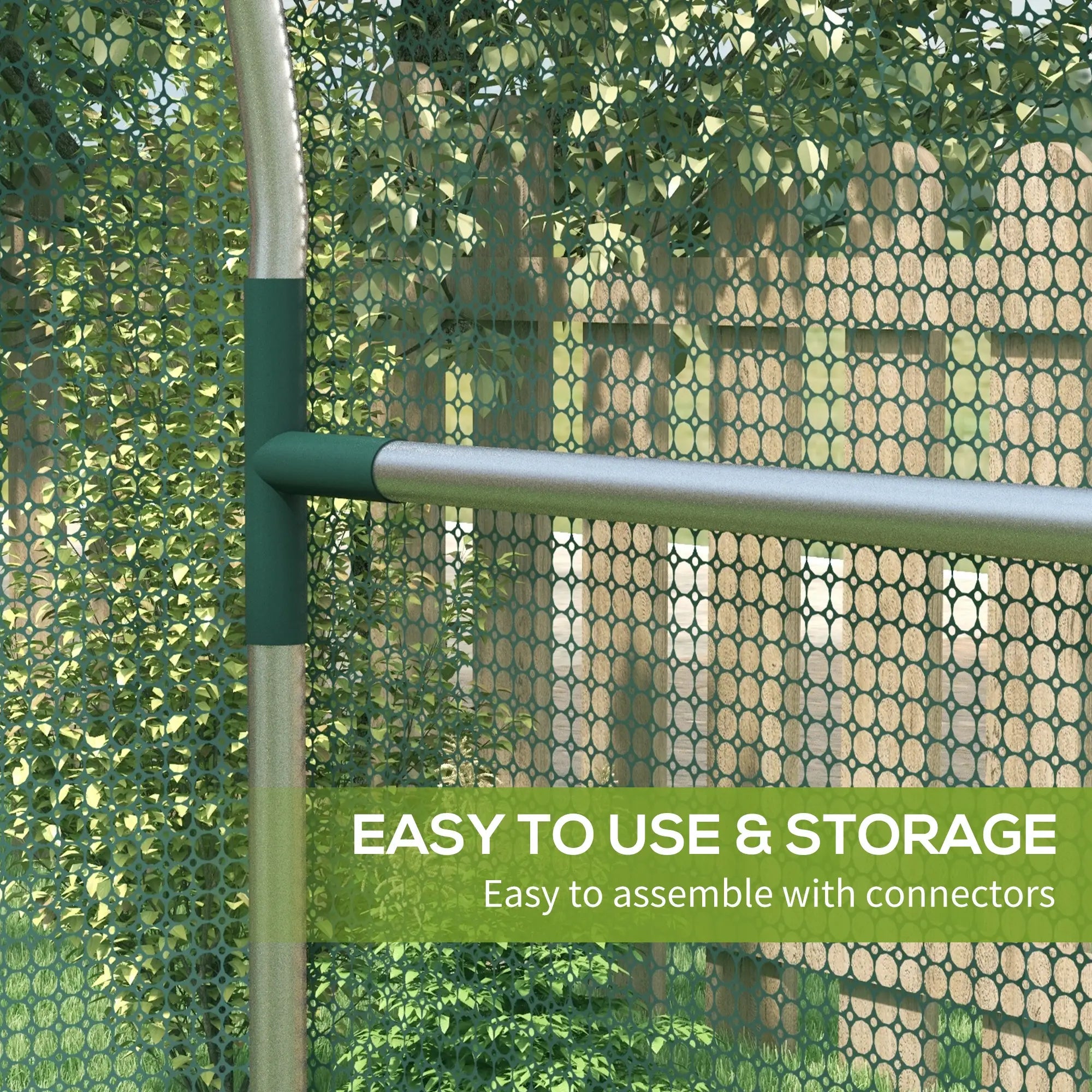 Galvanized Steel Crop Cage, Plant Protection Tent, Zippered Door, 4' x 4', Green Walk In Greenhouses at Gallery Canada