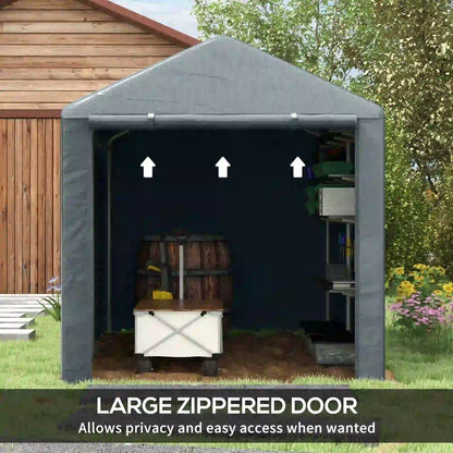 Portable Bicycle Shed, Galvanised Steel Frame, Large Door, Waterproof, Dark Grey Sheds at Gallery Canada
