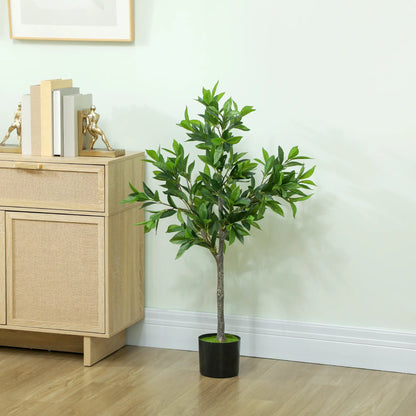 Fake Plants Set of 2, Lifelike Laurel Artificial Trees, 345 PEVA Leaves, Indoor Outdoor Decor, Green Artificial Trees at Gallery Canada