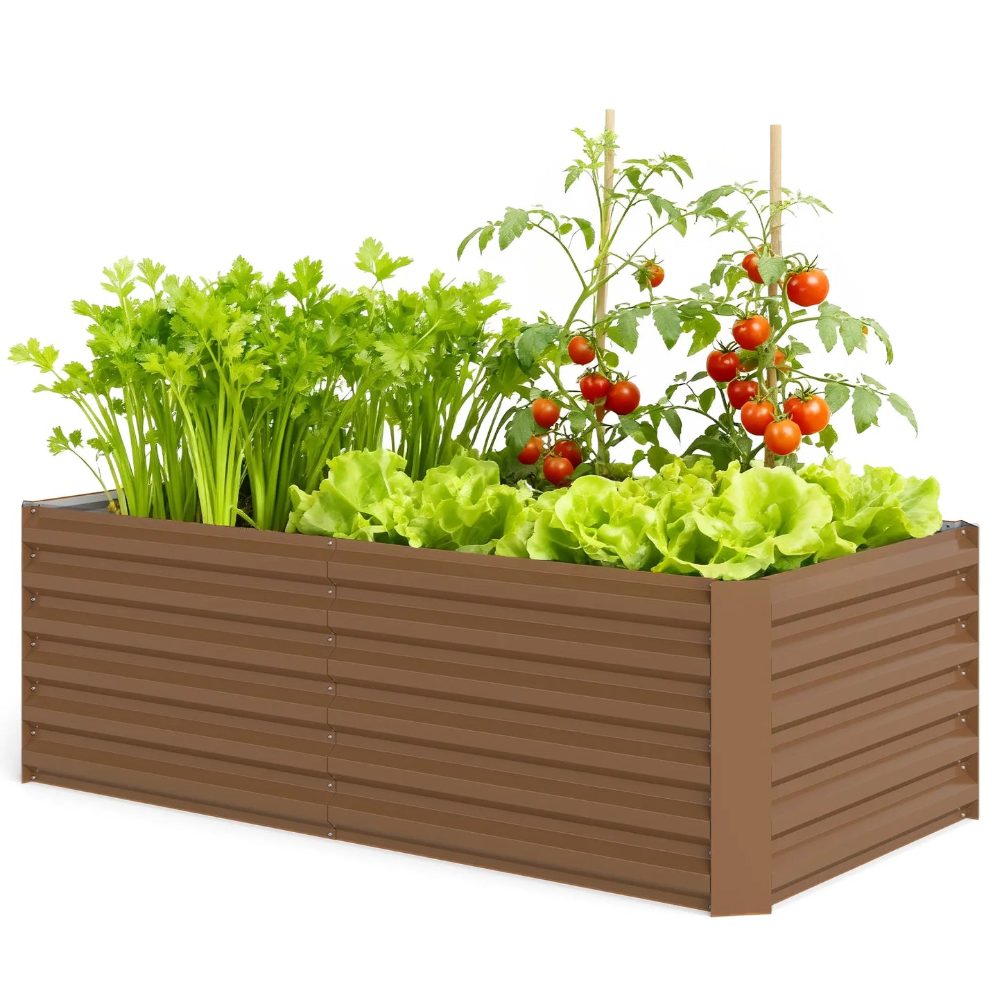6' x 3' x 2' Raised Garden Bed, Galvanized Planter Box, Brown Galvanized Planter Boxes Brown at Gallery Canada