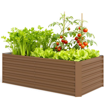 6' x 3' x 2' Raised Garden Bed, Galvanized Planter Box, Brown Galvanized Planter Boxes Brown at Gallery Canada