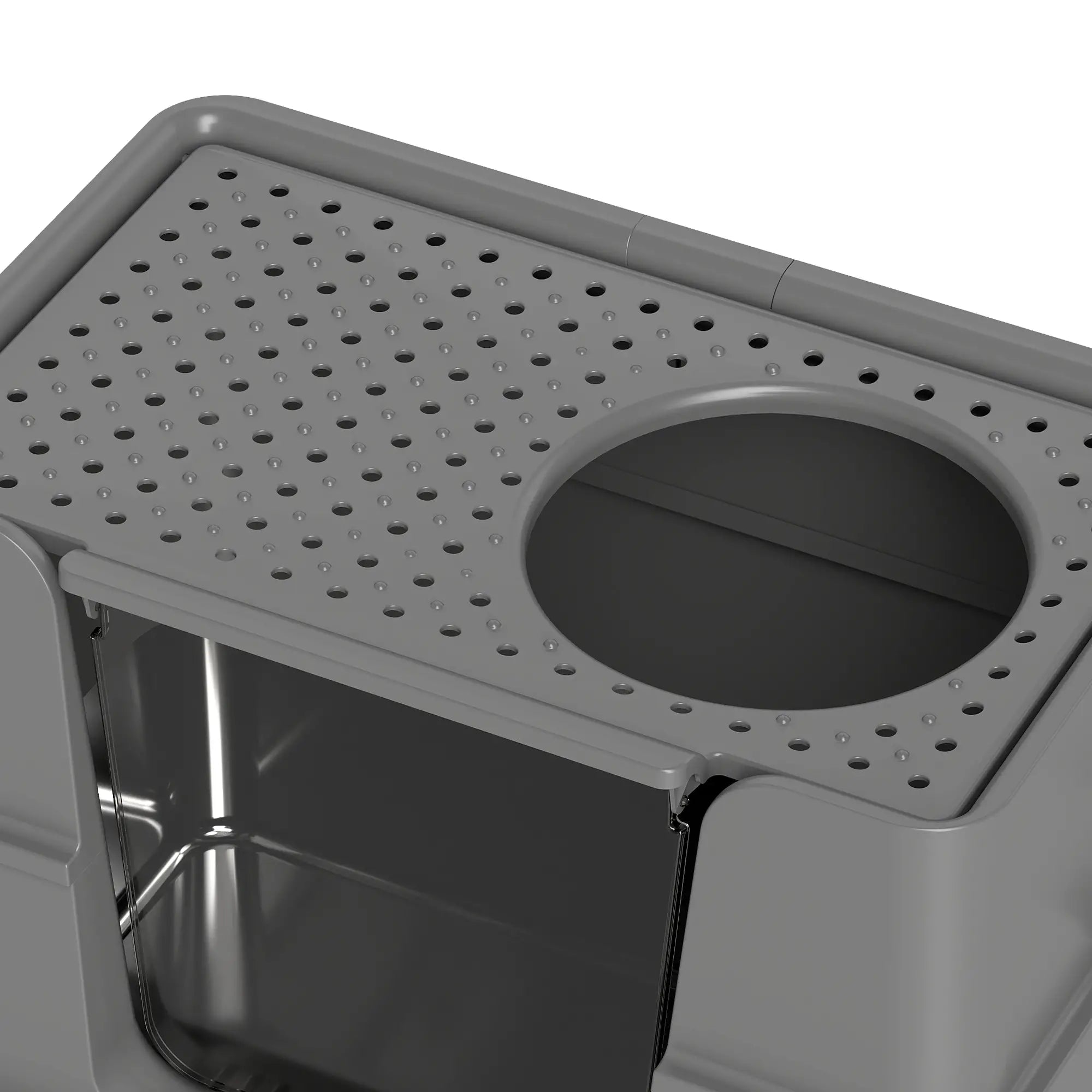 XL Stainless Litter Box With 100° Flip Top, Scoop, Dual Entry, Stainless Cat Litter Box Enclosures at Gallery Canada