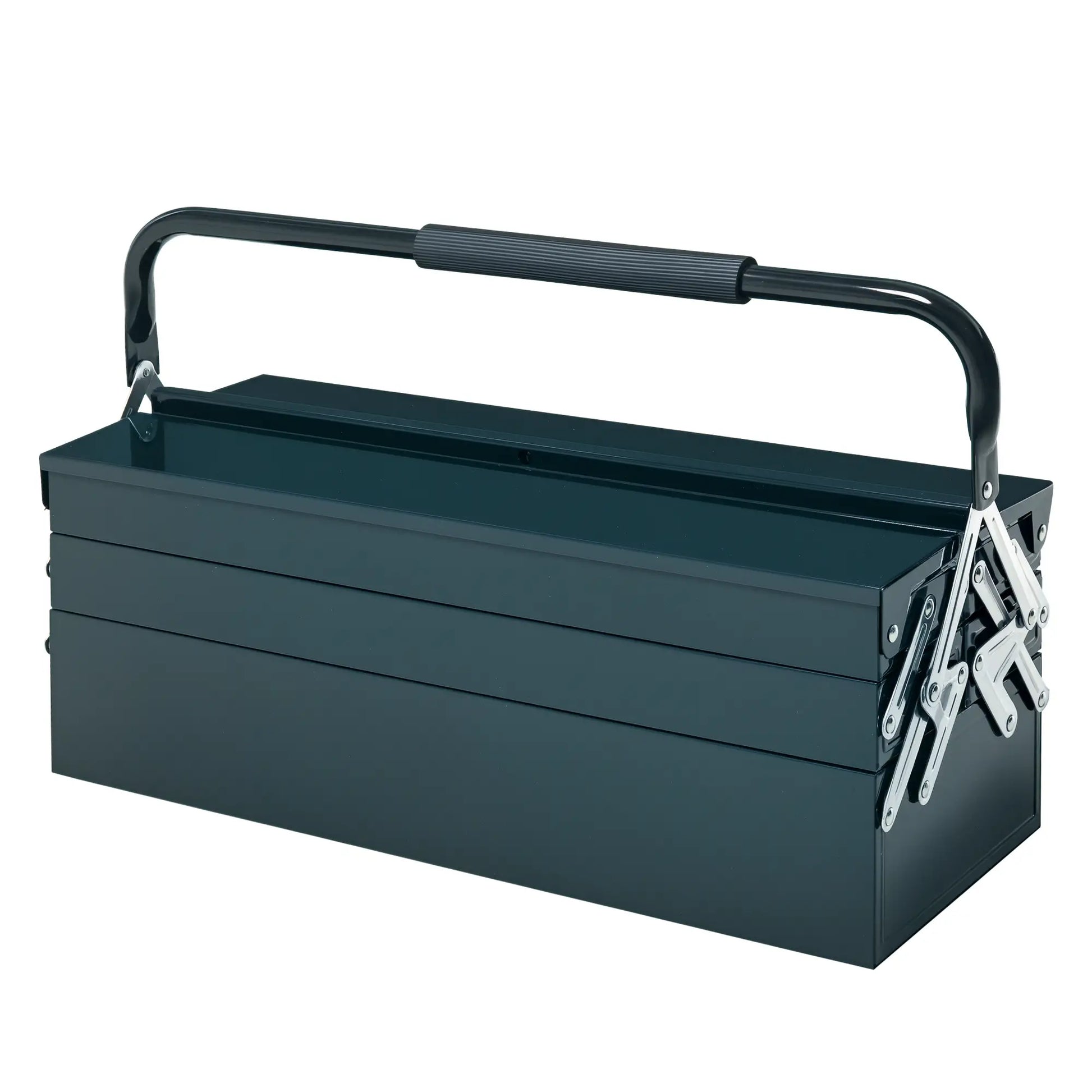22 Metal Tool Box, 5-Tray Cantilever Steel Chest, Dark Green Tool Organizers Dark Green at Gallery Canada