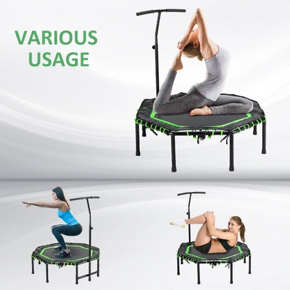 48" Foldable Trampoline with Adjustable Handle Bar, Green Trampolines at Gallery Canada