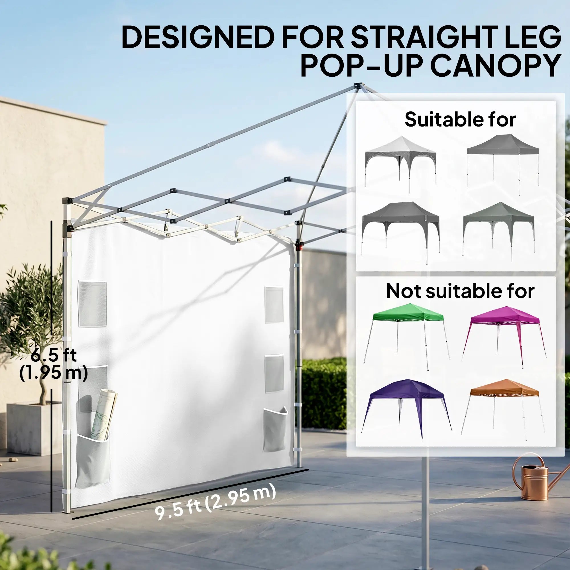 Instant Canopy Sidewall, 10 x 10 ft, 1 Pack, White Gazebo Sidewalls at Gallery Canada