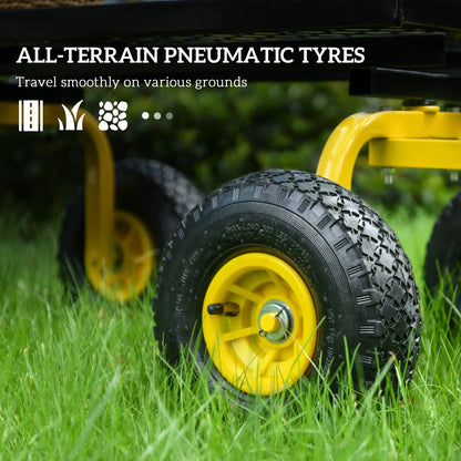 Heavy Duty Garden Wagon, 10" Wheels, 330 lbs, Yellow Folding Garden Carts at Gallery Canada