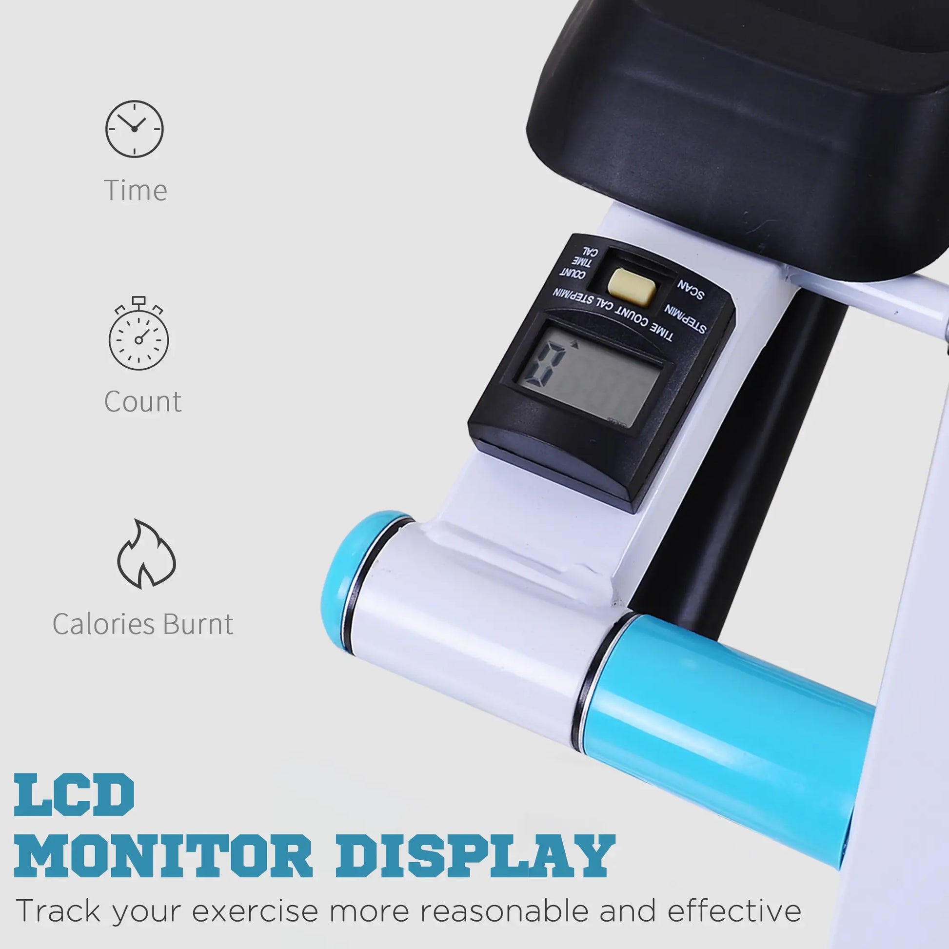 Height Adjustable Stair Stepper, LCD Monitor, Turquoise Aerobic Equipment at Gallery Canada