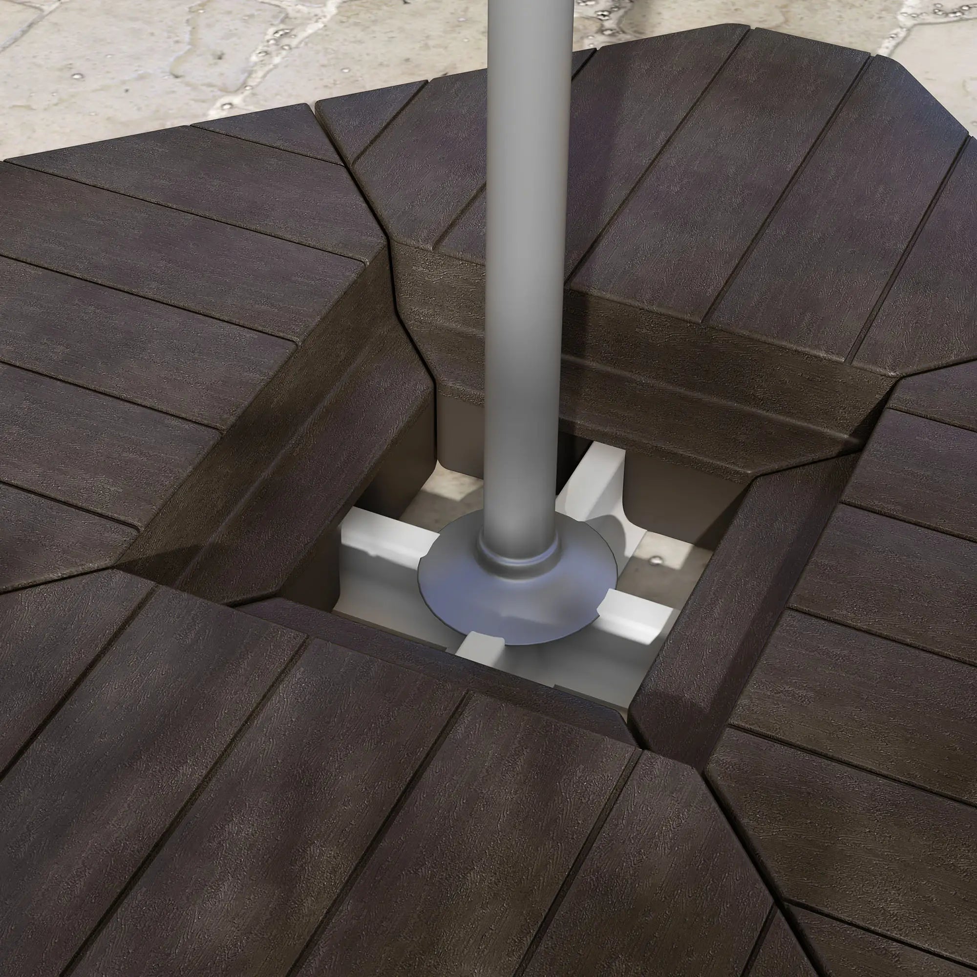 Offset Umbrella Base, 132 lb. Water or 176 lb. Sand, Brown Umbrella Bases at Gallery Canada