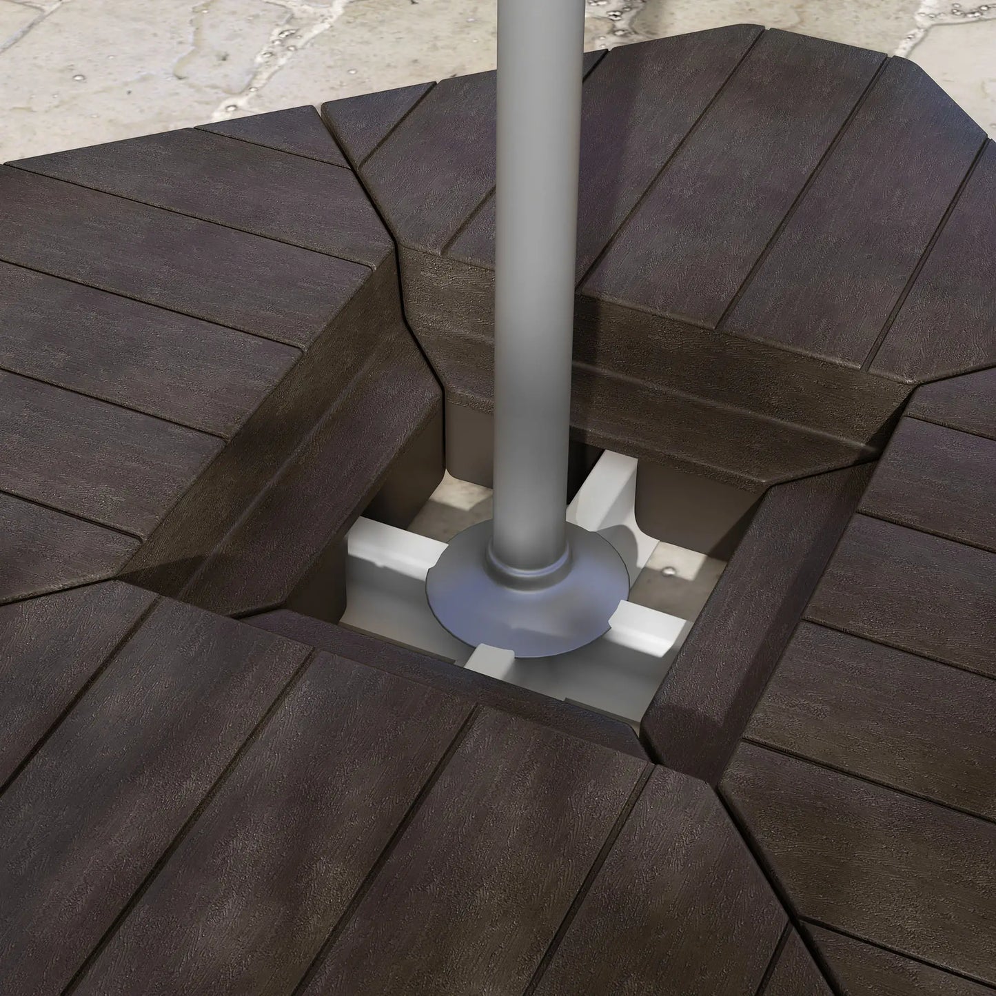 Offset Umbrella Base, 132 lb. Water or 176 lb. Sand, Brown Umbrella Bases at Gallery Canada