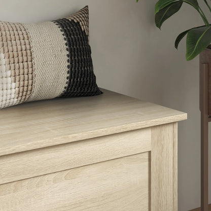 31.5 Inches Storage Chest, Wooden Trunk with Safety Hinge, Natural Wood Grain Storage Cabinets at Gallery Canada