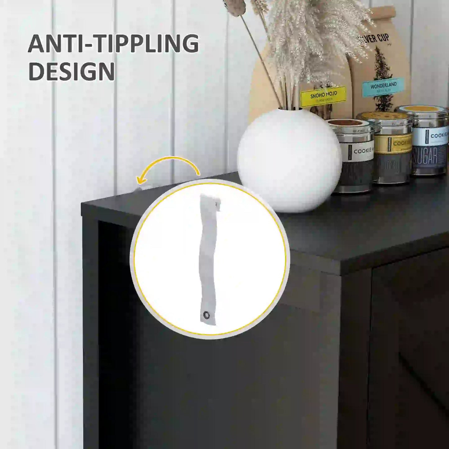 Sideboard Buffet, Storage Cabinet, TV Stand for 65 Inches, Black Oak Bar Cabinets at Gallery Canada