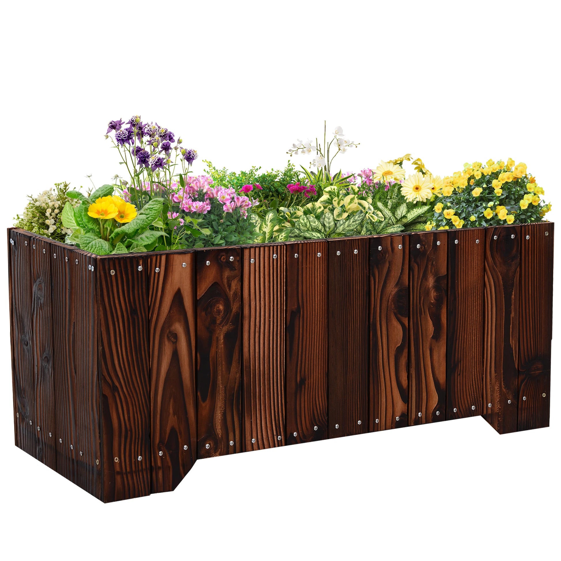 37.5"x15"x15.75" Raised Garden Bed, Wooden Planter for Outdoor Plants Wooden Planter Boxes Natural at Gallery Canada