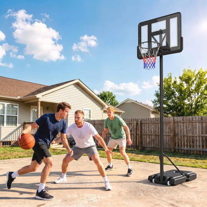Height Adjustable Basketball Hoop Stand, 5ft-10ft, Portable with Wheels, 43" Backboard Basketball at Gallery Canada