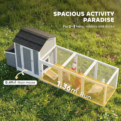 118"L Chicken Coop, Large Wooden Hen House with Run, Pull-Out Tray, Waterproof Roof, Nesting Box, Swing, Roosting Bars Chicken Coops at Gallery Canada