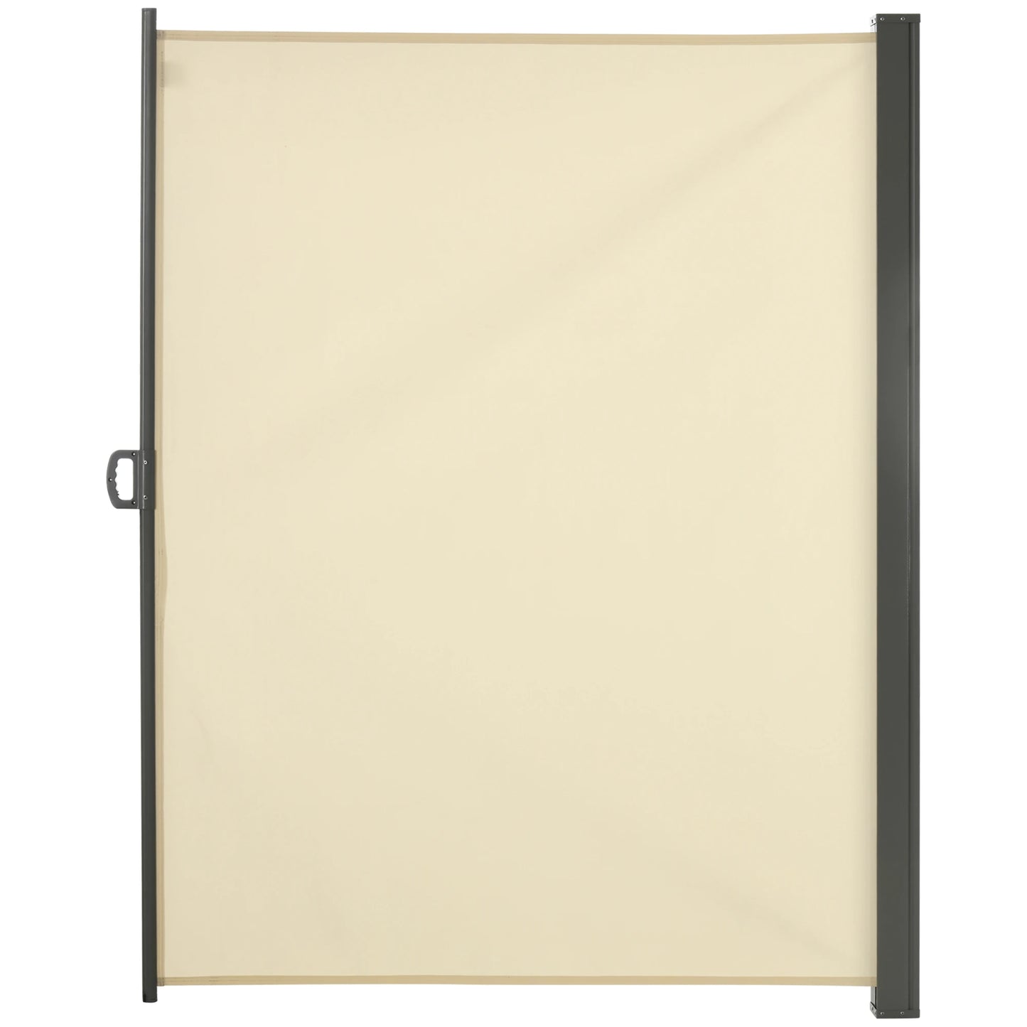 118" x 79" Retractable Patio Awning, UV Wind Resistant, Cream White Side Awnings Gray Frame, Cream Fabric at Gallery Canada
