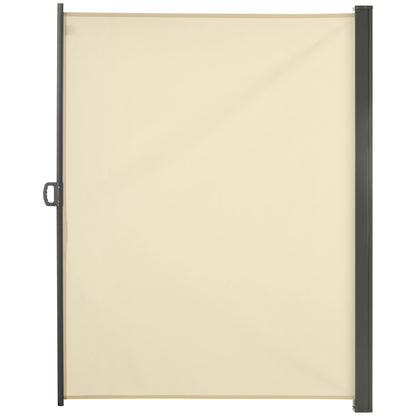 118" x 79" Retractable Patio Awning, UV Wind Resistant, Cream White Side Awnings Gray Frame, Cream Fabric at Gallery Canada