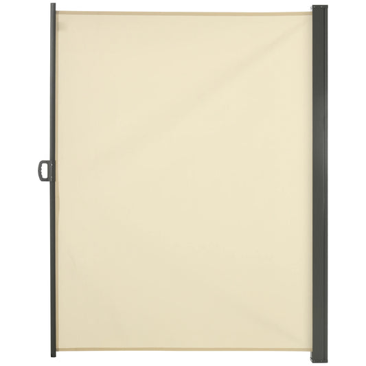 118" x 79" Retractable Patio Awning, UV Wind Resistant, Cream White Side Awnings Gray Frame, Cream Fabric at Gallery Canada