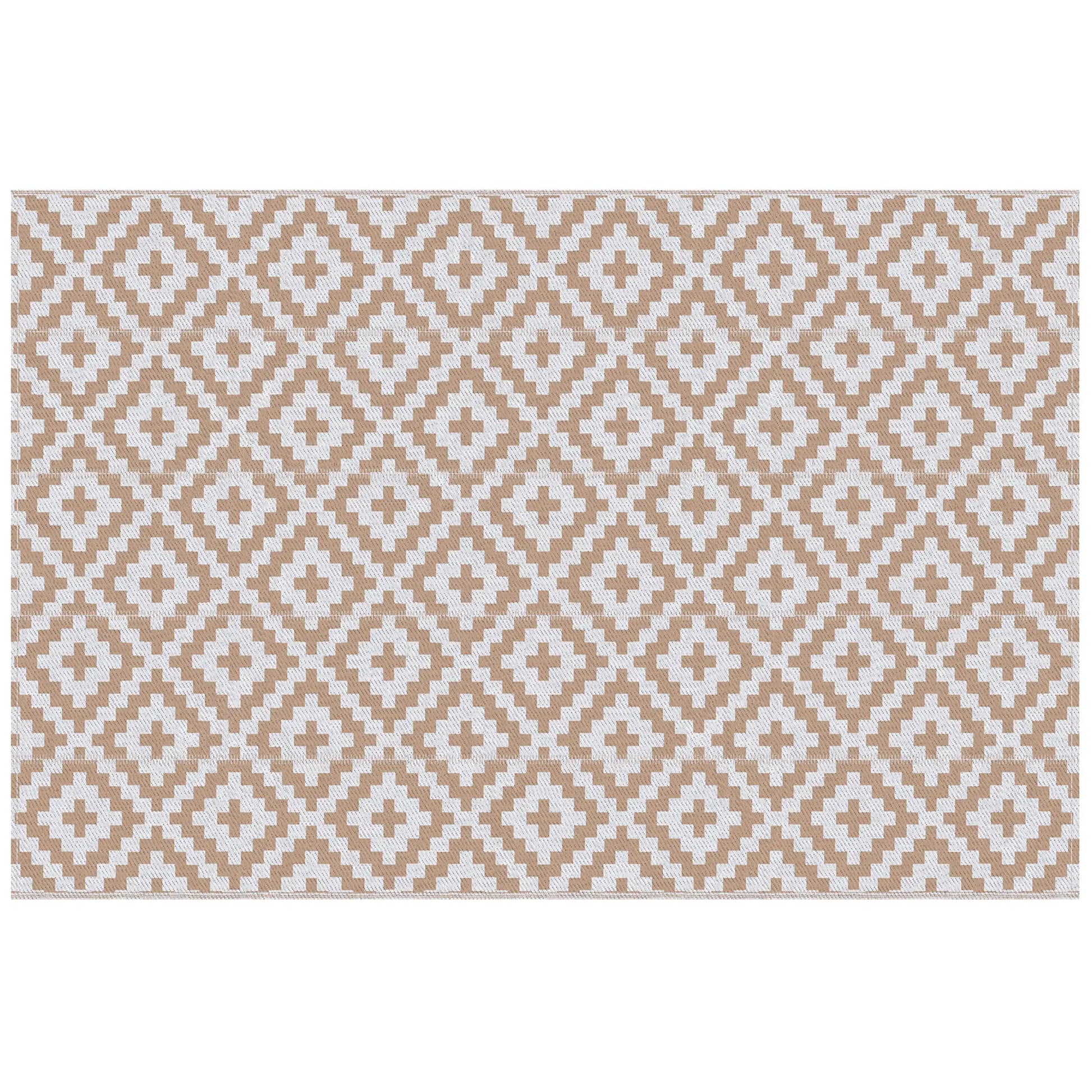 Reversible Outdoor RV Rug, Patio Floor Mat, 6' x 9', White, Coffee Garden Decor Coffee, White at Gallery Canada